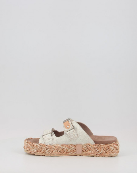 RAFFIA BRAID SANDAL LOGO