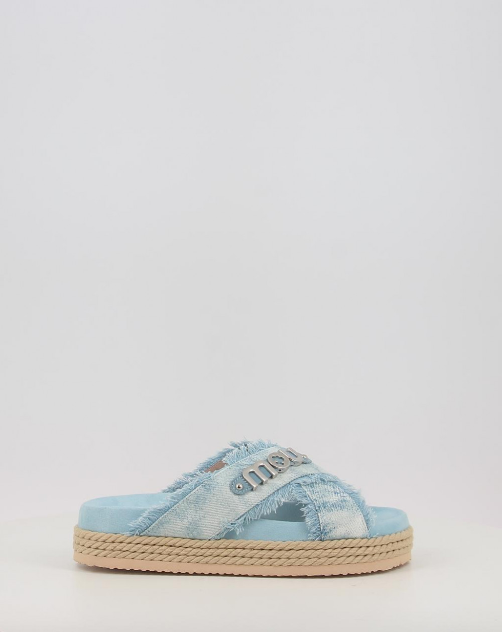 CRISS CROSS ROPE SANDAL PAINTED DENIM