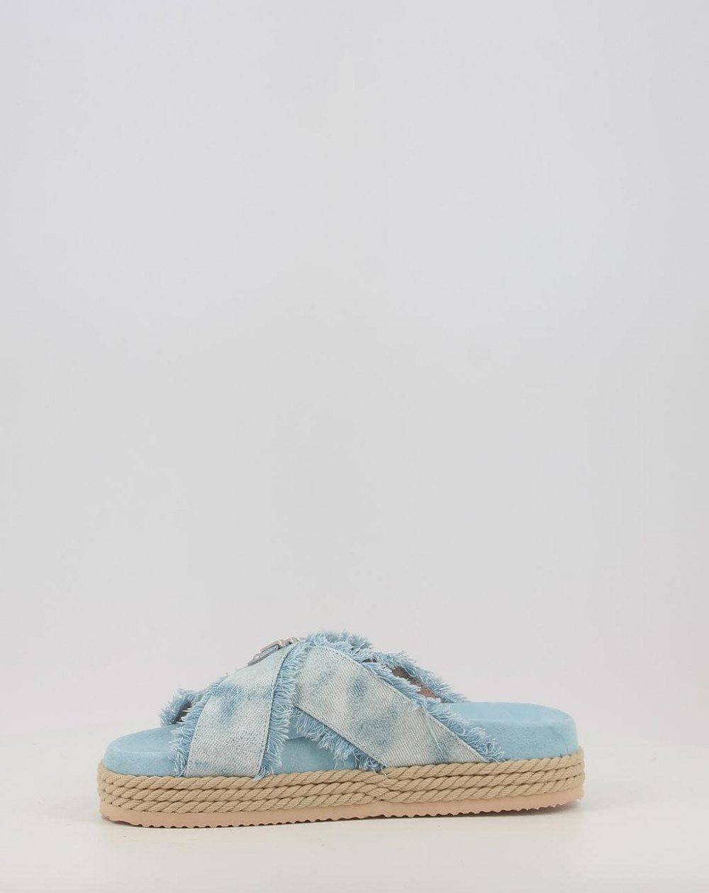 CRISS CROSS ROPE SANDAL PAINTED DENIM