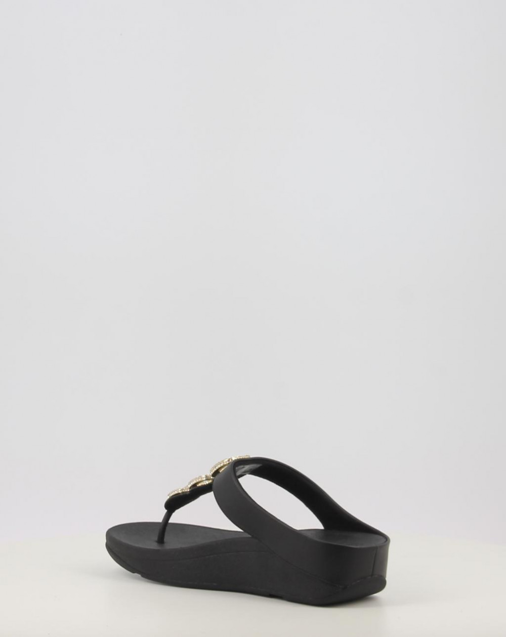 FINO CRYSTAL CHAIN LEATHER TOE POST SANDALS