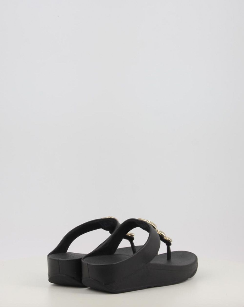 FINO CRYSTAL CHAIN LEATHER TOE POST SANDALS