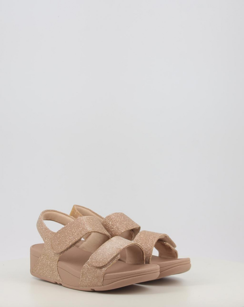 LULU ADJUSTABLE SHIMMERLUX BACK STRAP SANDALS
