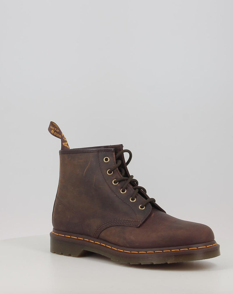 Botas DR.MARTENS 101 YELLOW STITCH CRAZY HORSE marrón