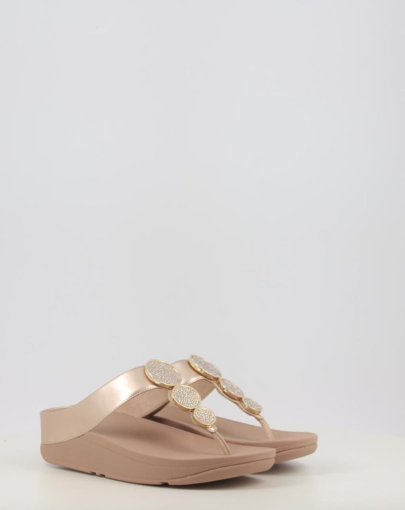 Sandali FITFLOP HALO BEAD-CIRCLE METALLIC TOE-POST SANDALS metallizzato