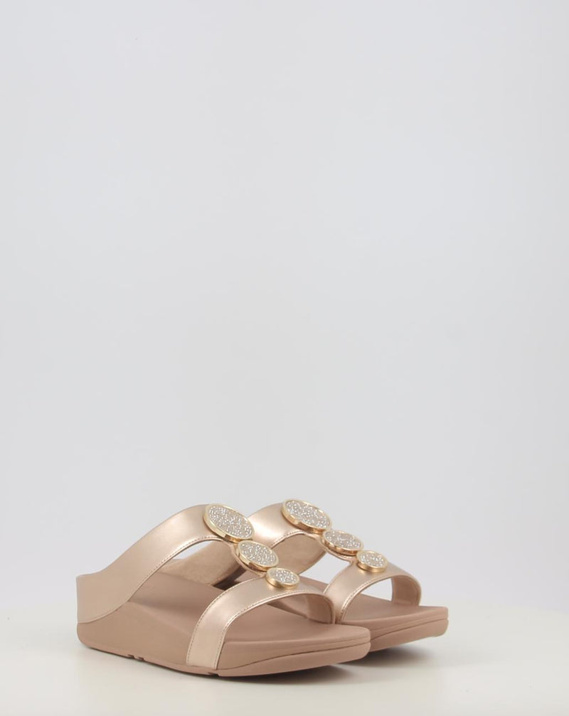 Sandali FITFLOP HALO BEAD-CIRCLE METALLIC TOE-POST SANDALS metallizzato
