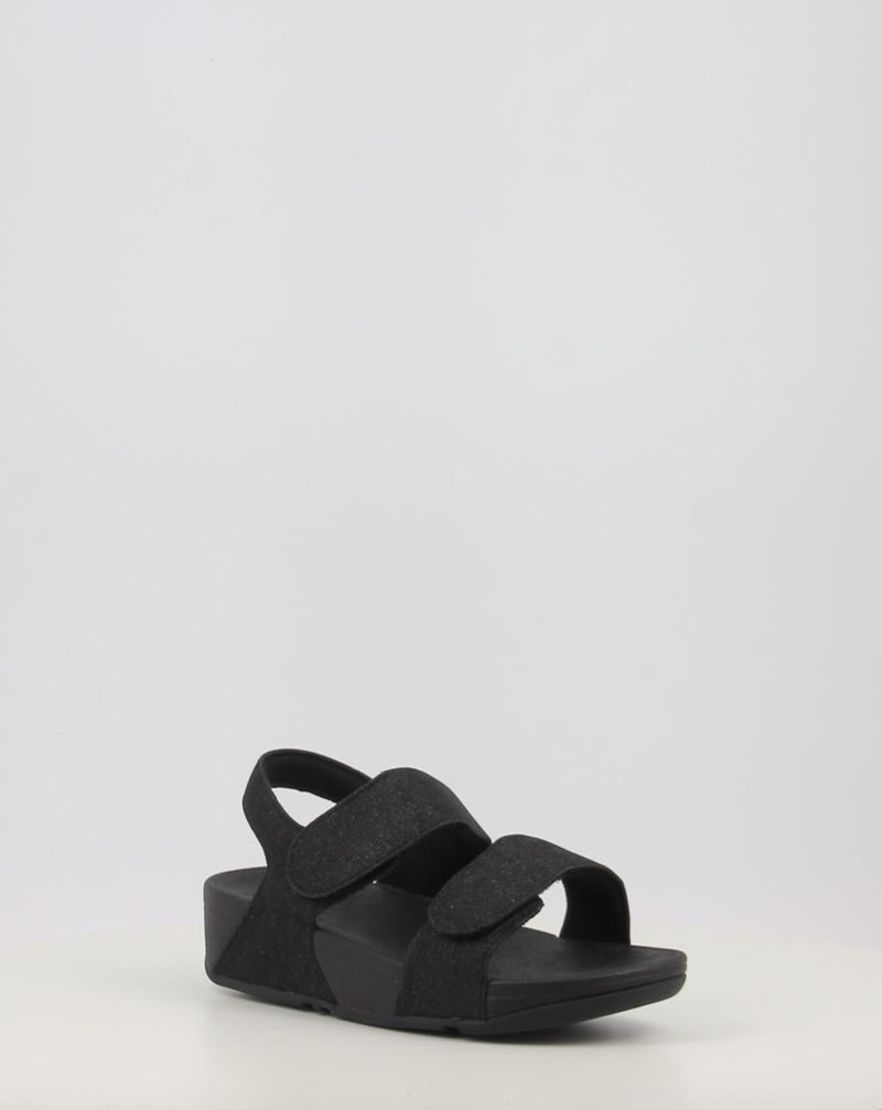 Sandali FITFLOP LULU ADJUSTABLE SHIMMERLUX BACK-STRAP SANDALS nero