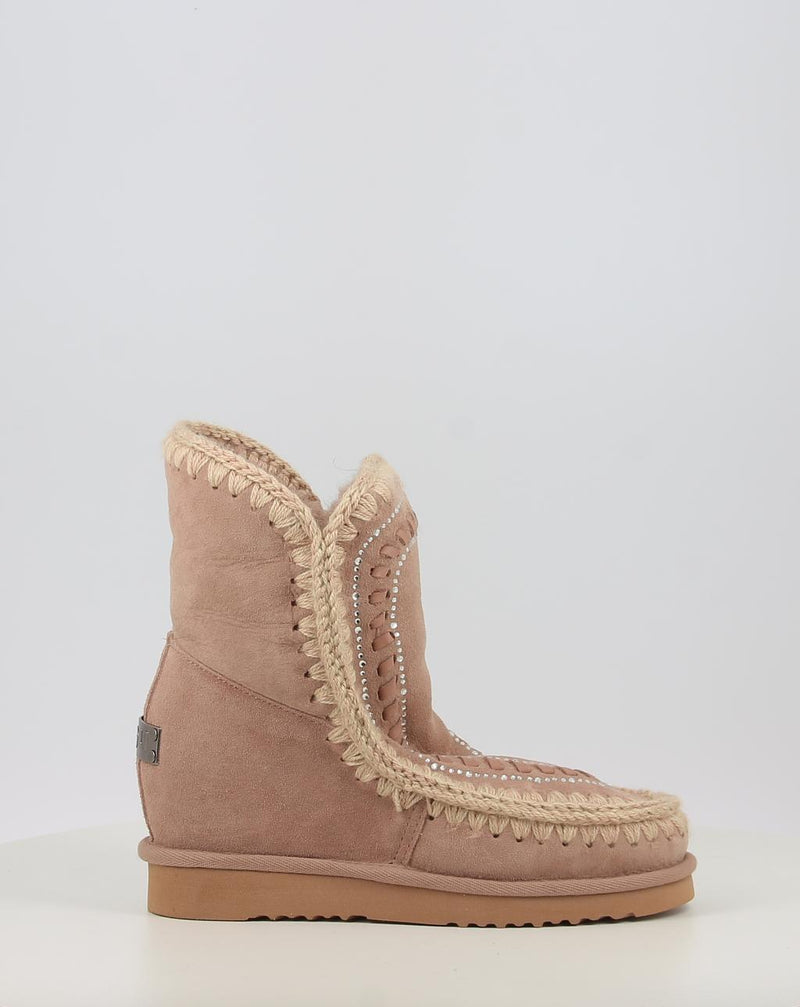 Stivali MOU ESKIMO INNER WEDGE SHORT STRAS beige