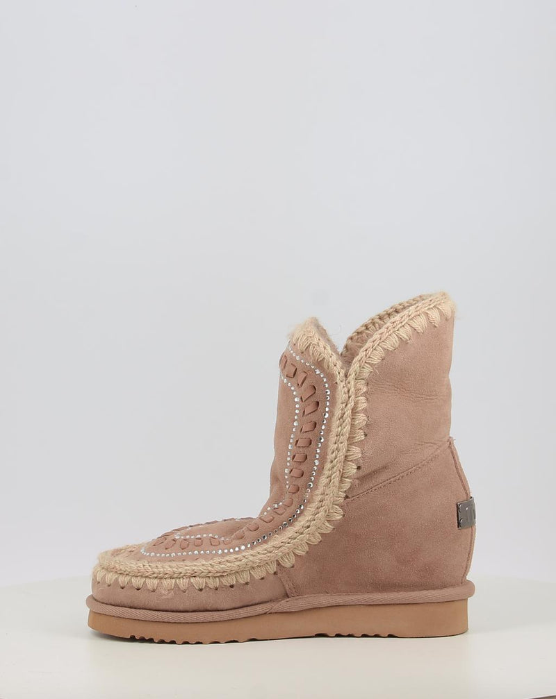 Stivali MOU ESKIMO INNER WEDGE SHORT STRAS beige