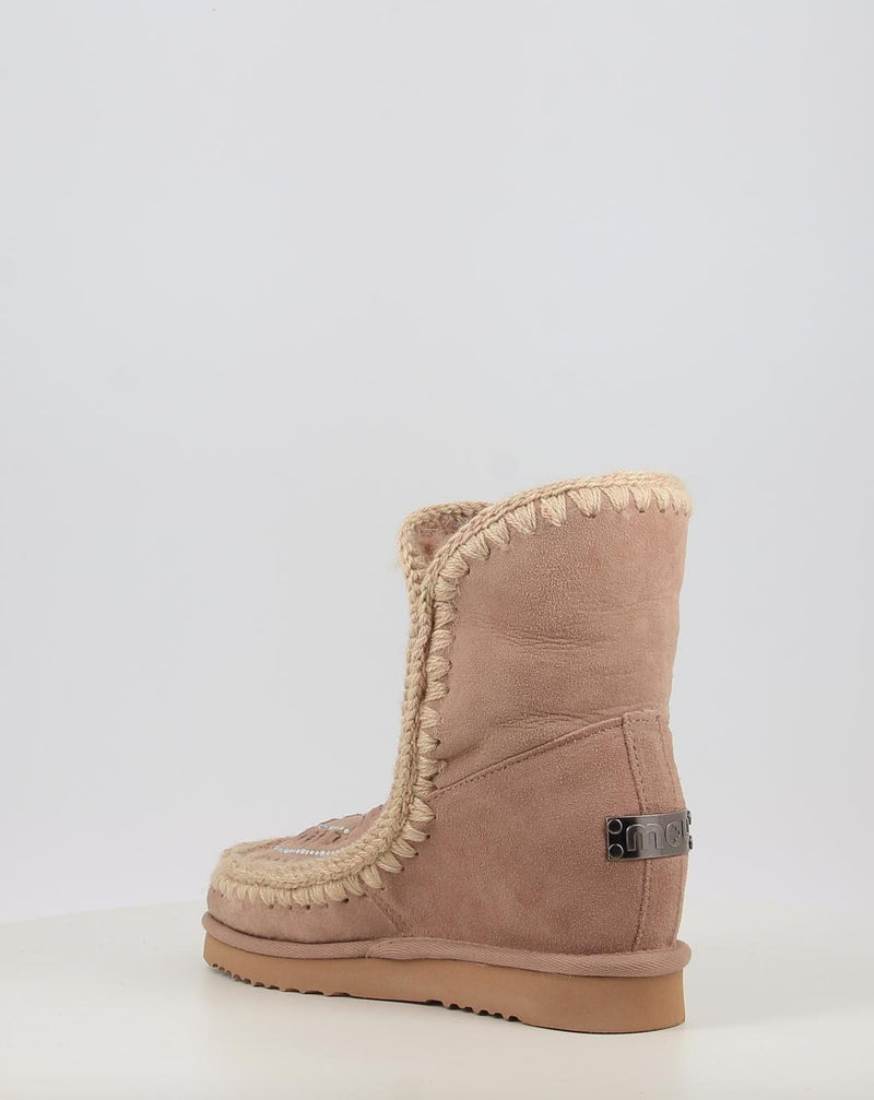 Stivali MOU ESKIMO INNER WEDGE SHORT STRAS beige
